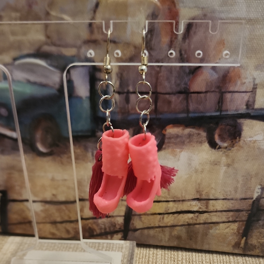 Pink High Heel Earrings